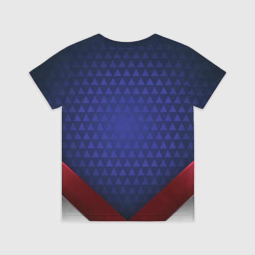 Детская футболка Синий неоновый герб России / 3D-принт – фото 2