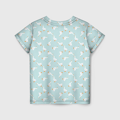Детская футболка Гуси на нежно-голубом паттерн / 3D-принт – фото 2