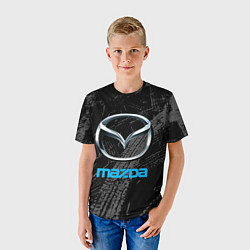 Футболка детская Mazda - следы шин, цвет: 3D-принт — фото 2