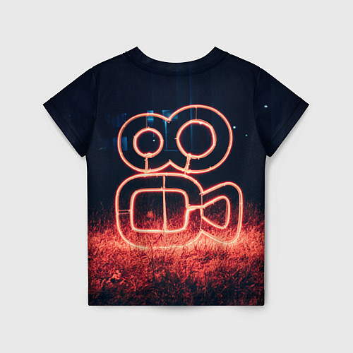 Детская футболка Неоновая камера во тьме / 3D-принт – фото 2