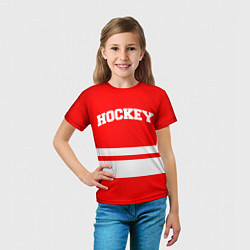 Футболка детская Hockey - две волосы, цвет: 3D-принт — фото 2