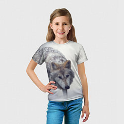 Футболка детская Волк зимой, цвет: 3D-принт — фото 2