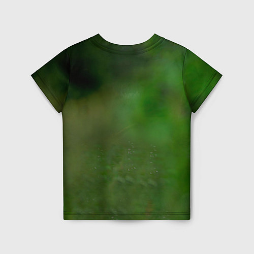 Детская футболка Волк на фоне зелени / 3D-принт – фото 2