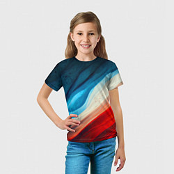 Футболка детская Неоновые яркие волны, цвет: 3D-принт — фото 2