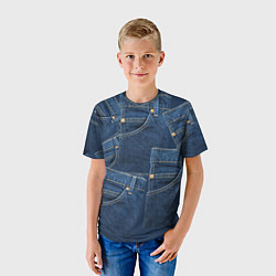 Футболка детская Джинсовка jeans, цвет: 3D-принт — фото 2
