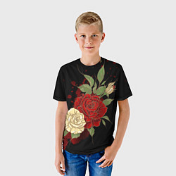 Футболка детская Прекрасные розы, цвет: 3D-принт — фото 2