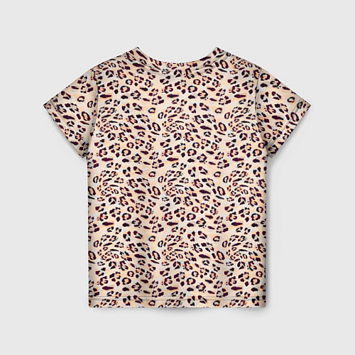 Детская футболка Коричневый с бежевым леопардовый узор / 3D-принт – фото 2