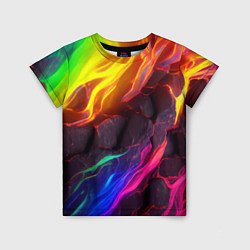 Футболка детская Neon rainbow lava, цвет: 3D-принт