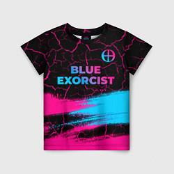 Футболка детская Blue Exorcist - neon gradient: символ сверху, цвет: 3D-принт