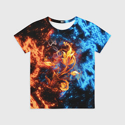 Футболка детская Огонь и вода - Огненный цветок, цвет: 3D-принт
