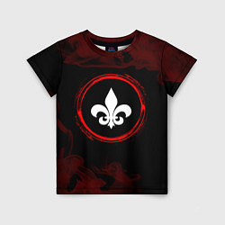 Детская футболка Символ Saints Row и краска вокруг на темном фоне