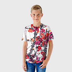 Футболка детская Живописная ветка сакуры, цвет: 3D-принт — фото 2
