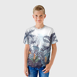 Футболка детская Пышный тропический лес, цвет: 3D-принт — фото 2