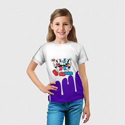 Футболка детская Cuphead потёки, цвет: 3D-принт — фото 2
