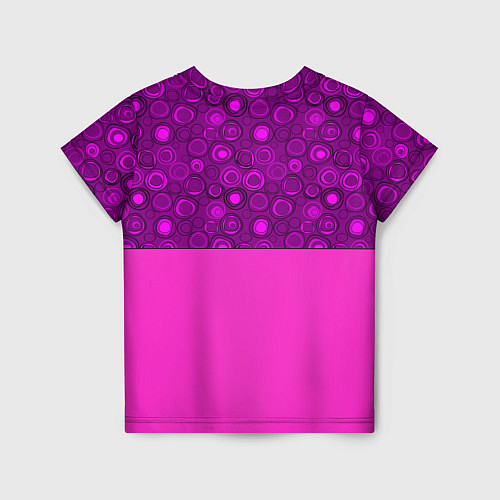 Детская футболка Розовый комбинированный неоновый узор / 3D-принт – фото 2
