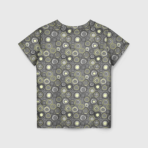 Детская футболка Серый абстрактный узор ретро с кольцами / 3D-принт – фото 2