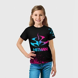 Футболка детская Hitman - neon gradient, цвет: 3D-принт — фото 2