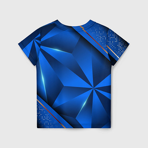 Детская футболка Герб РФ на синем объемном фоне / 3D-принт – фото 2