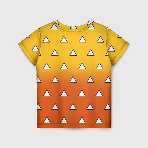 Детская футболка Оранжевое кимоно с треугольниками - Зеницу клинок / 3D-принт – фото 2