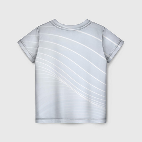 Детская футболка Серый фон и белые линии / 3D-принт – фото 2