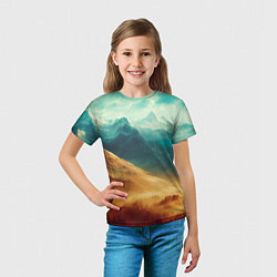 Футболка детская Завораживающий горный вид - рисунок, цвет: 3D-принт — фото 2