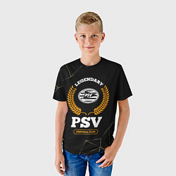 Футболка детская Лого PSV и надпись legendary football club на темн, цвет: 3D-принт — фото 2