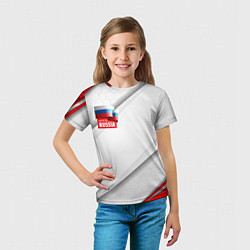 Футболка детская Red & white флаг России, цвет: 3D-принт — фото 2