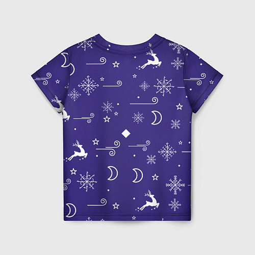 Детская футболка Новый год олени, снежинки, ветер / 3D-принт – фото 2