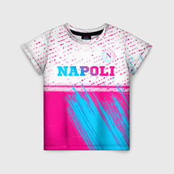 Футболка детская Napoli neon gradient style: символ сверху, цвет: 3D-принт