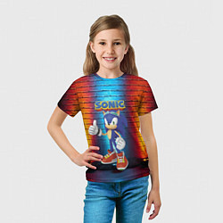 Футболка детская Sonic - Hedgehog - Video game - жест, цвет: 3D-принт — фото 2