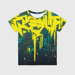 Футболка детская Киберпанк надпись, цвет: 3D-принт
