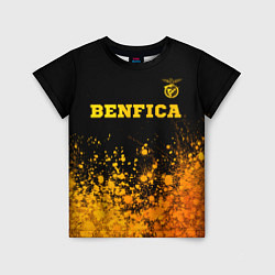 Футболка детская Benfica - gold gradient: символ сверху, цвет: 3D-принт