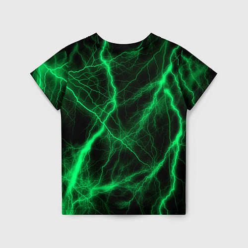 Детская футболка Шкода зеленые молнии / 3D-принт – фото 2