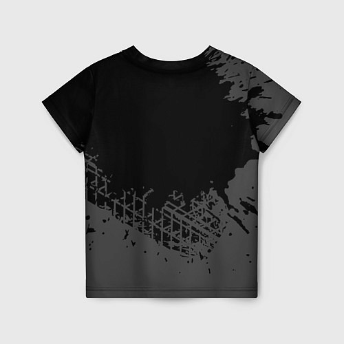 Детская футболка Lifan speed на темном фоне со следами шин: символ / 3D-принт – фото 2
