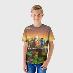 Футболка детская Станислав Minecraft, цвет: 3D-принт — фото 2