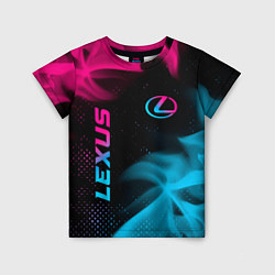 Футболка детская Lexus - neon gradient: надпись, символ, цвет: 3D-принт