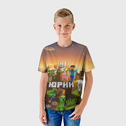 Футболка детская Юрий Minecraft, цвет: 3D-принт — фото 2