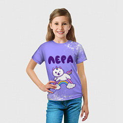 Футболка детская Лера кошка единорожка, цвет: 3D-принт — фото 2