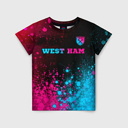 Детская футболка West Ham - neon gradient: символ сверху