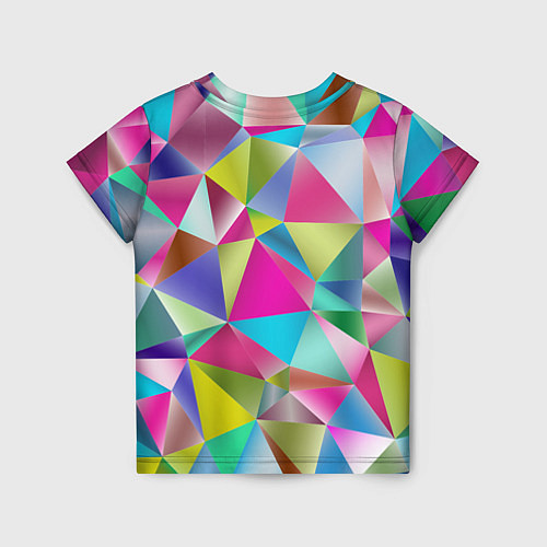 Детская футболка Радужные трехмерные треугольники / 3D-принт – фото 2