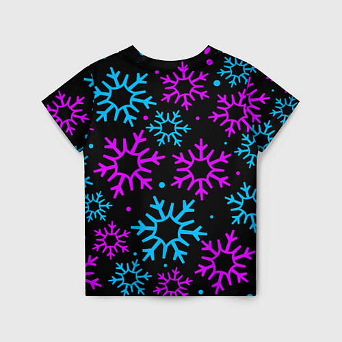 Детская футболка Неоновые снежинки / 3D-принт – фото 2
