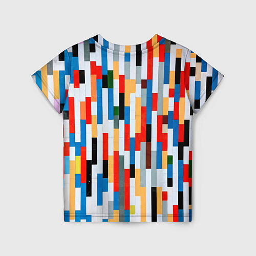 Детская футболка Геометрическое множество разноцветных блоков / 3D-принт – фото 2