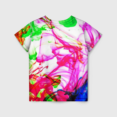 Детская футболка Неоновые краски в воде / 3D-принт – фото 2