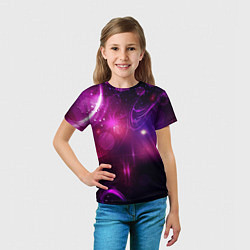 Футболка детская Фиолетовые неоновые блики, цвет: 3D-принт — фото 2