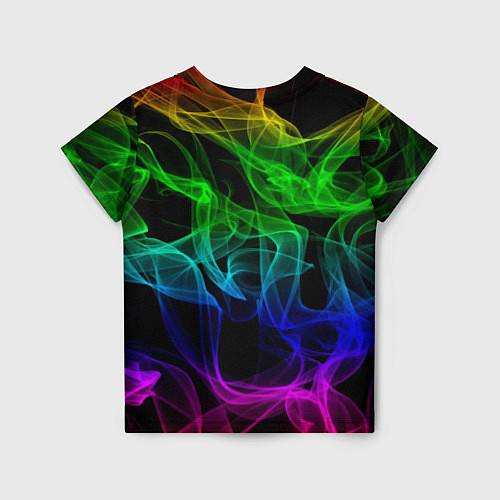 Детская футболка Разноцветный неоновый дым / 3D-принт – фото 2