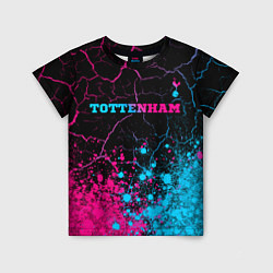 Футболка детская Tottenham - neon gradient: символ сверху, цвет: 3D-принт