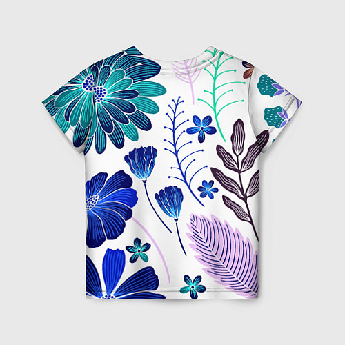 Детская футболка Графичная растительная композиция / 3D-принт – фото 2