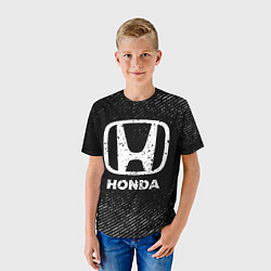 Футболка детская Honda с потертостями на темном фоне, цвет: 3D-принт — фото 2