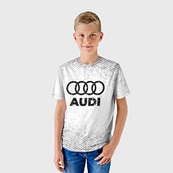 Футболка детская Audi с потертостями на светлом фоне, цвет: 3D-принт — фото 2