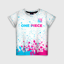 Детская футболка One Piece neon gradient style: символ сверху